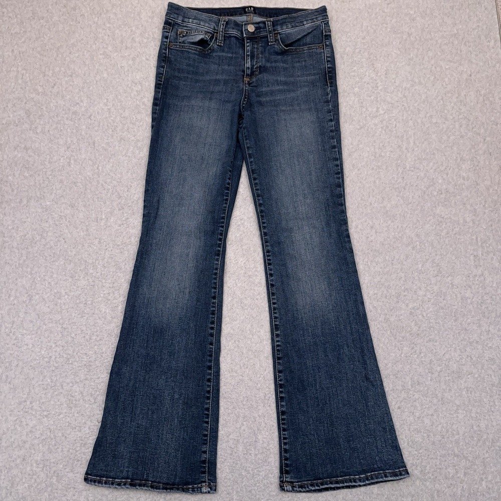 Gap 1969 Perfect Boot Jeans Women's 28 Medium Wash Denim Stretch Mid-Rise